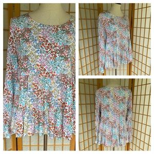 Jane and Delancey Floral Ruffled Babydoll Top SZ M